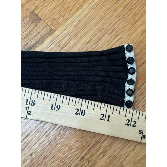 Cache Women's S Black Sweater 100% Silk Cardigan Ribbed Knit Stretch Y2K Zip - Picture 6 of 8